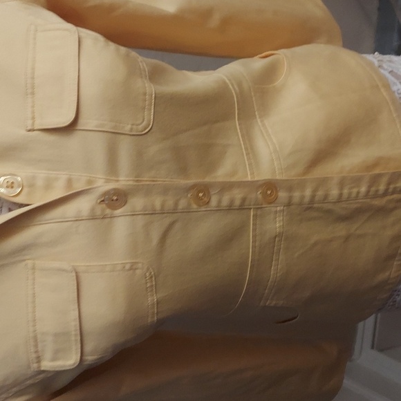 DIALOGUE Yellow Lined Button Down Long Sleeve Blazer Jacket - Picture 3 of 11